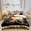 Comforter Retro Forest Bear Deer Print Bedding Set Soft Comfortable For Bedroom Guest Room