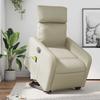 Vidaxl Reclining and Tilting Armchair with Massage, Electric, Cream