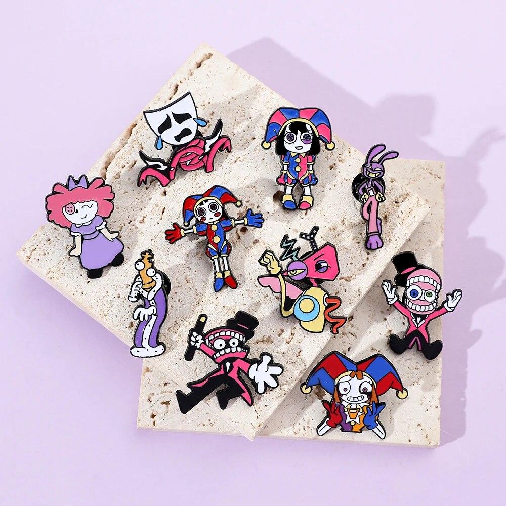 L'étonnante broche de cirque numérique personnage de dessin animé périphérique Pomni Jax épinglettes en émail théâtre de cirque insignes en métal pour sac à dos accessoires cadeau