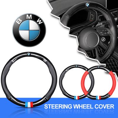 Car Steering Wheel Cover Breathable Anti Slip PU Leather Steering Cover For BMW E53 E70 E71 E72 E83 X1 X2 X3 X4 X5 X6 X7 E84 F48