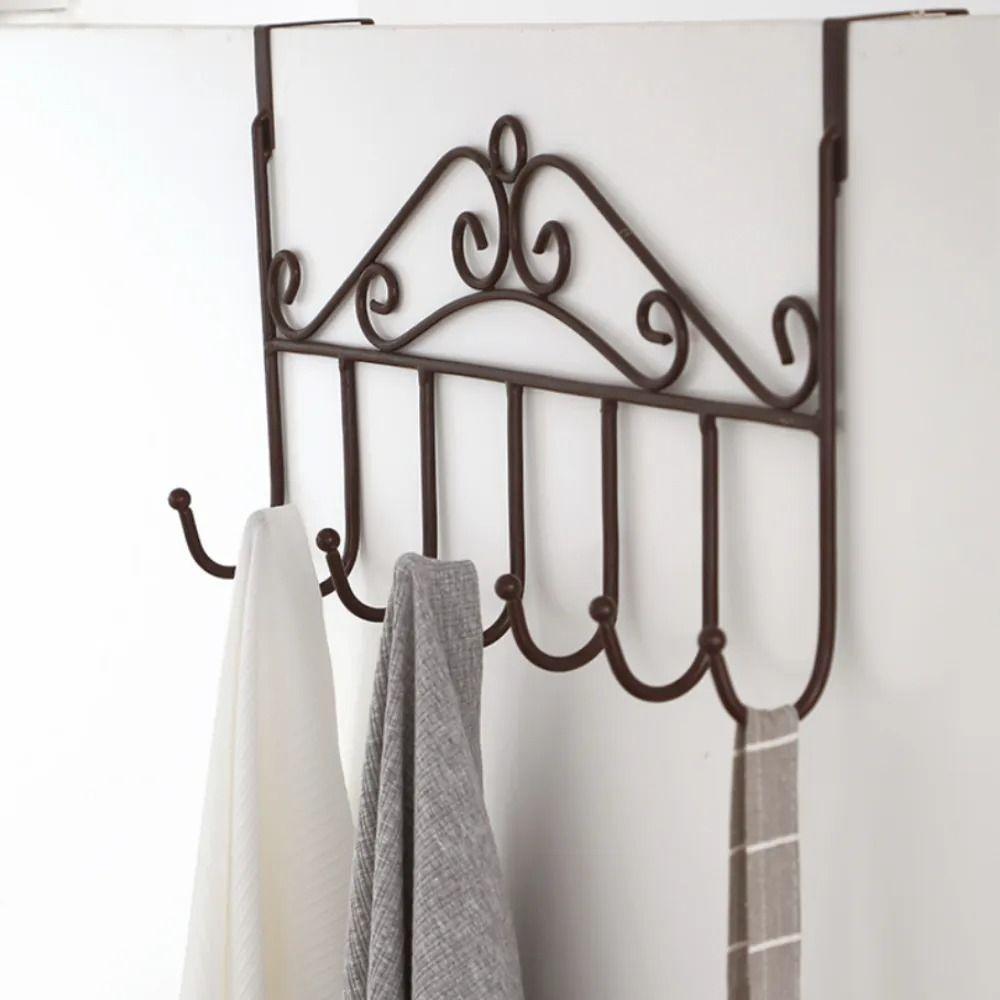 7 Hooks Towel Hook Punch-free Key Holder Overdoor Organizer Coat Rack  Kitchen Bathroom