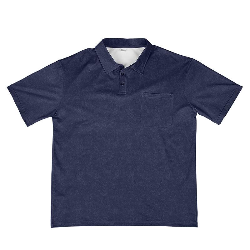 Heren Gewassen Korte Mouw Polo Shirt, Klassieke Reverskraag met Borstzak, Zachte Ademende Stof, Relaxte Pasvorm Business Casual Dagelijks Top