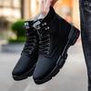 Men's Platform Boots British Fashion Leather Boots Autumn New Comfortable Non-slip Hiking Shoes Vintage High Top Work Botas