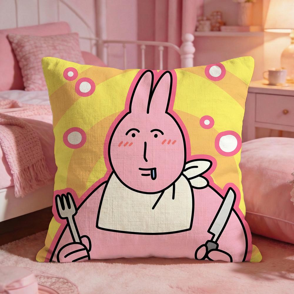 My Ffriends Rabbit Cute Cushion Cover Premium Comfort Reversible Pillow Cove Two In One Design For Any Room Car Interior