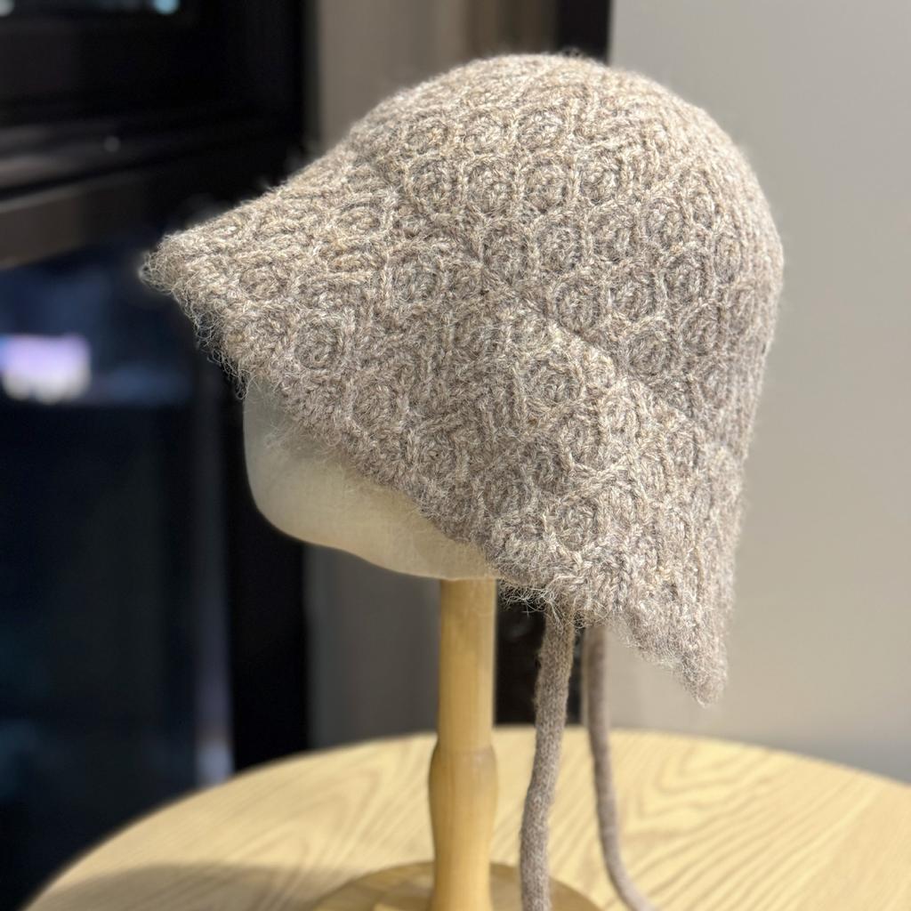New Style Slit Wavy Edge Versatile Face Showing Small Bucket Hat Travel Lambswool Fisherman Hat