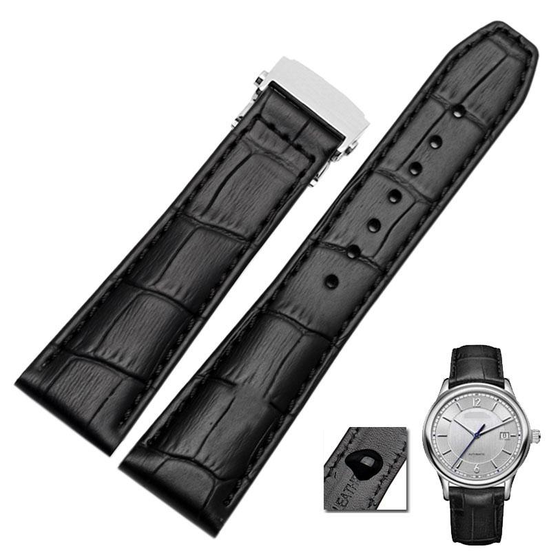 First Layer Calfskin Strap for MAURICE LACROIX Eliros Watchband Cow Genuine Leather Leather Bands 20mm 22mm with Folding Buckle