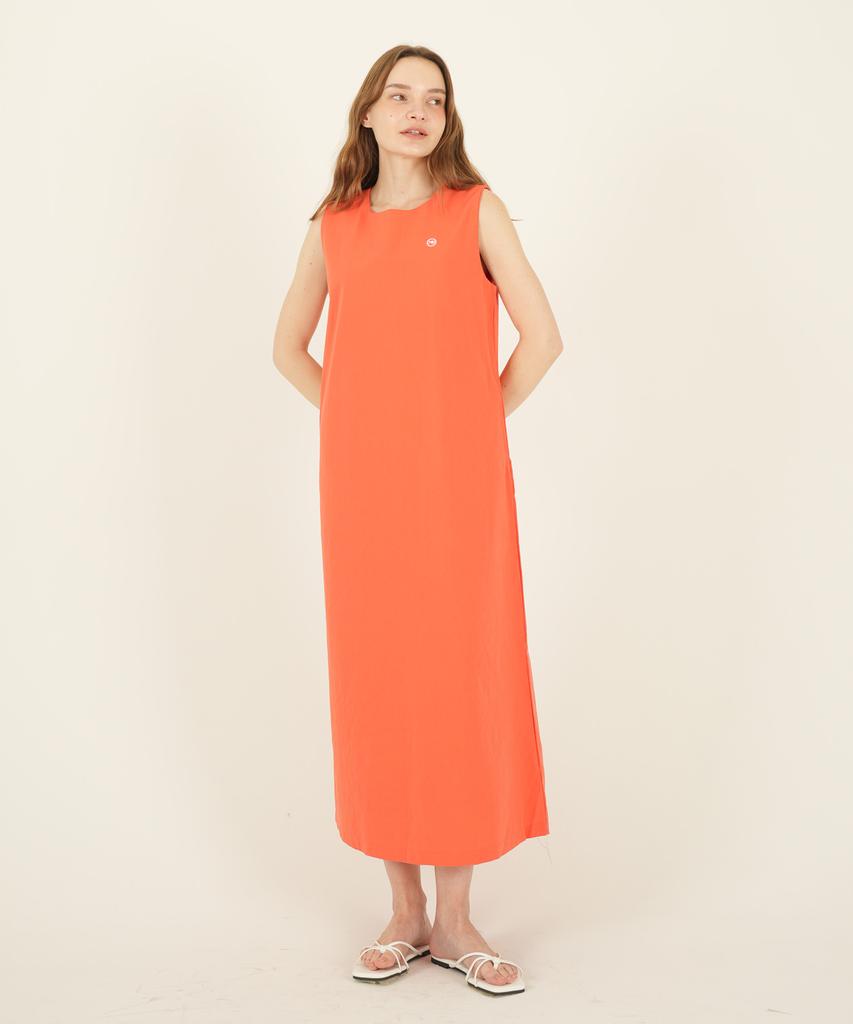 A Bon Women'S Summer Cotton Sleeveless Long Dress Beige