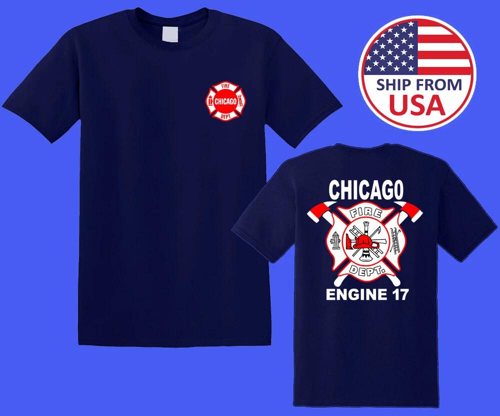 Dipartimento dei Vigili del Fuoco di Chicago Uomo Blu Navy Taglia S-5XL
