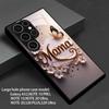 Golden Butterfly Mom Glass Phone Case Suitable for Samsung Galaxy S26 S25 S24 S23 S22 S20 FE/Ultra/Plus Anti Drop Back Cover