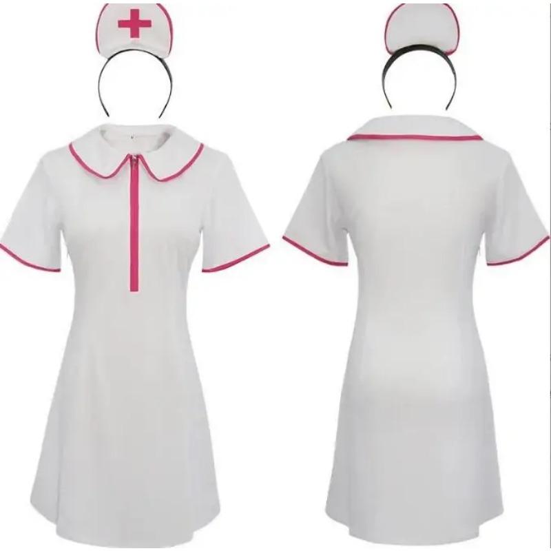 Anime Chainsaw Man Cosplay Makima Kostüm Power Sexy Krankenschwester Frauen Uniform Handschuhe Strümpfe Set