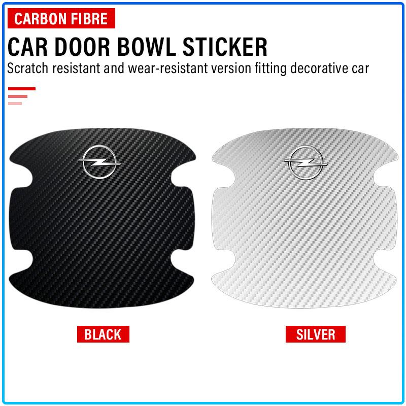 4pc Carbon Fiber Car Door Bowl Protection Sticker Door Handle Protection Film For Opel Crosa D H Insignia Astra J Zafira B Mokkaastra Vivaro Astra G
