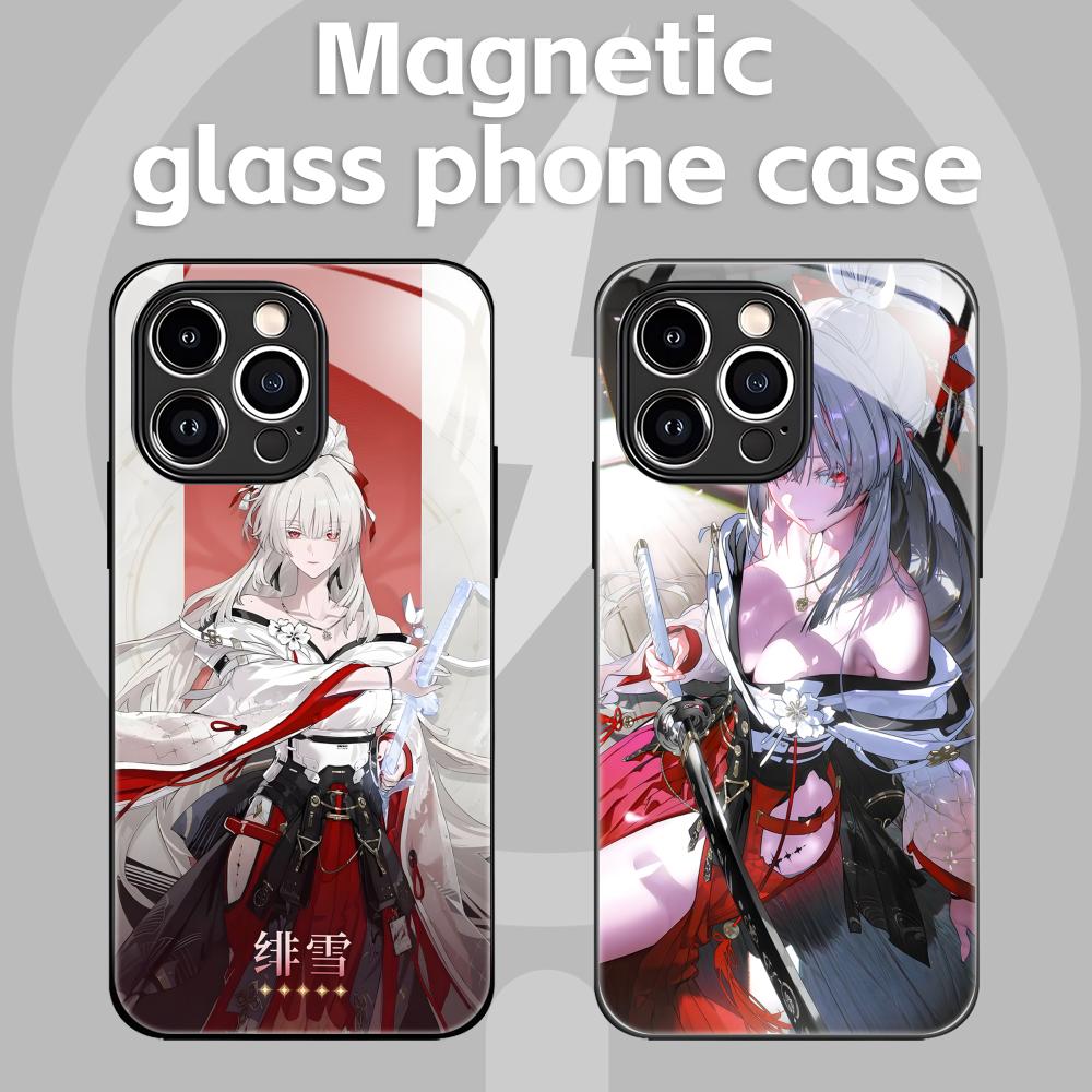 Wuthering Waves Hiyuki Telefoonhoesje Voor iPhone17 16 15 14 13 12 11 X XR XS 8 Plus Mini Pro Max Glazen Magnetische Case
