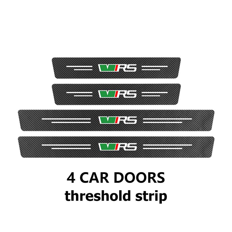 Car Carbon Fiber Door Sill Anti-Scratch Guard Sticker Accessories For Skoda Kodiaq Fabia Kamiq Karoq Octavia 2 3 Rapid Scala  MG7