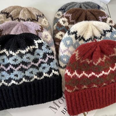 Knitted Wool Hat for Women In Autumn and Winter Versatile Retro Warm Face Showing Small Fashion High End Outdoor Cold Proof Pile Hat