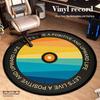 Vinyl Record Round Floor Mat for Computer Chair - Non-Slip, Dirt-Resistant Living Room and Coffee Table Rug.