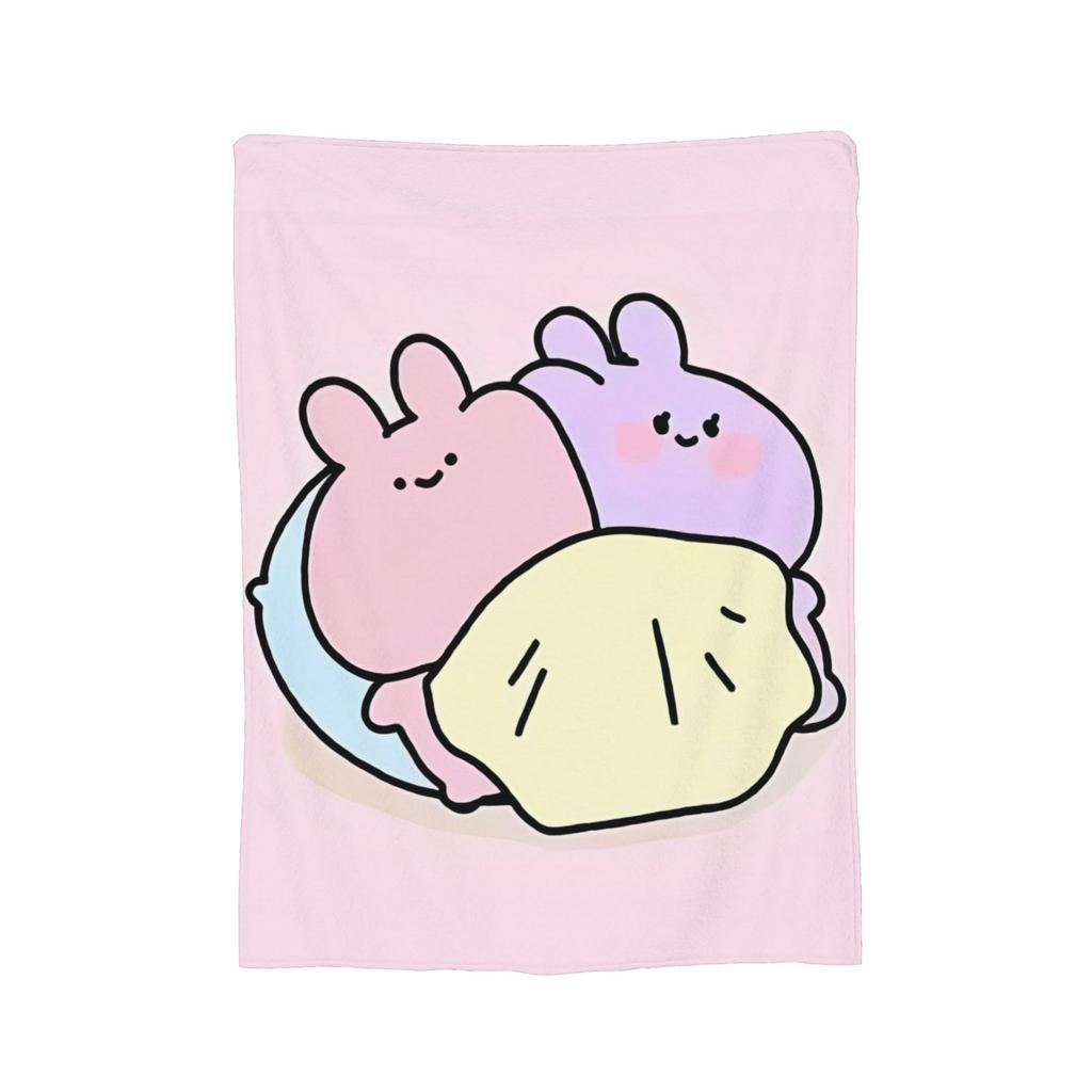 Asamimichaan Asleep Cartoon Blanket Cute Asamimi Flannel Funny Breathable Throw Blankets for Home Restaurant  Winter