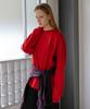 Nounbeleo Cut-Line Label Raglan Sleeve T-Shirt [Knss05Ts19]_Red