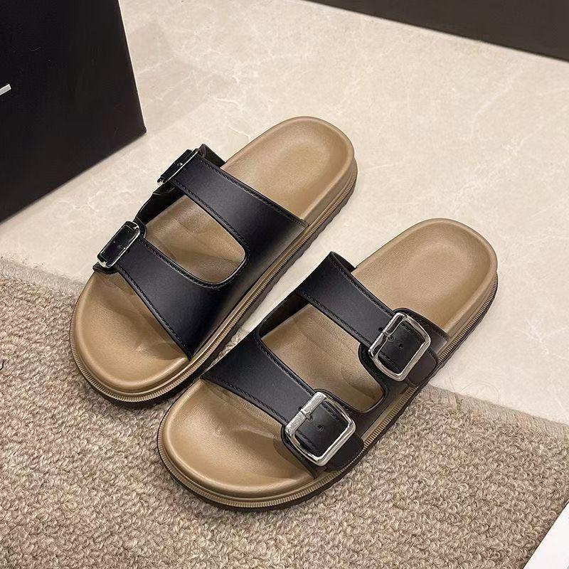 Soft Bottom One-word Slippers Fashionable Versatile Outdoor Leisure Lazy Cool Slippers Women's 2025 Summer New Outer Wear