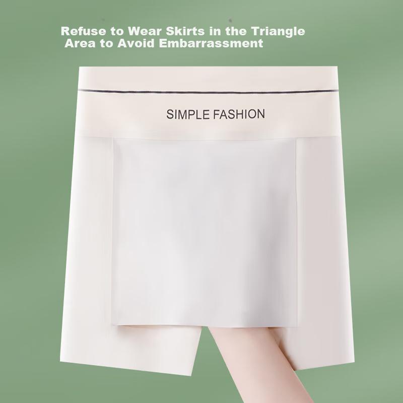 LANGSHA Safety Shorts for Women, Anti-Exposure Thin Seamless Ice Silk Two-In Coverage Triangle Area Boyshorts Non-Rolling Edge Base Underwear