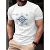European Size Men's T-Shirt, Summer Short Sleeve Lightweight Top, Trendy Slim Fit Versatile Casual Round Neck Base Layer Shirt