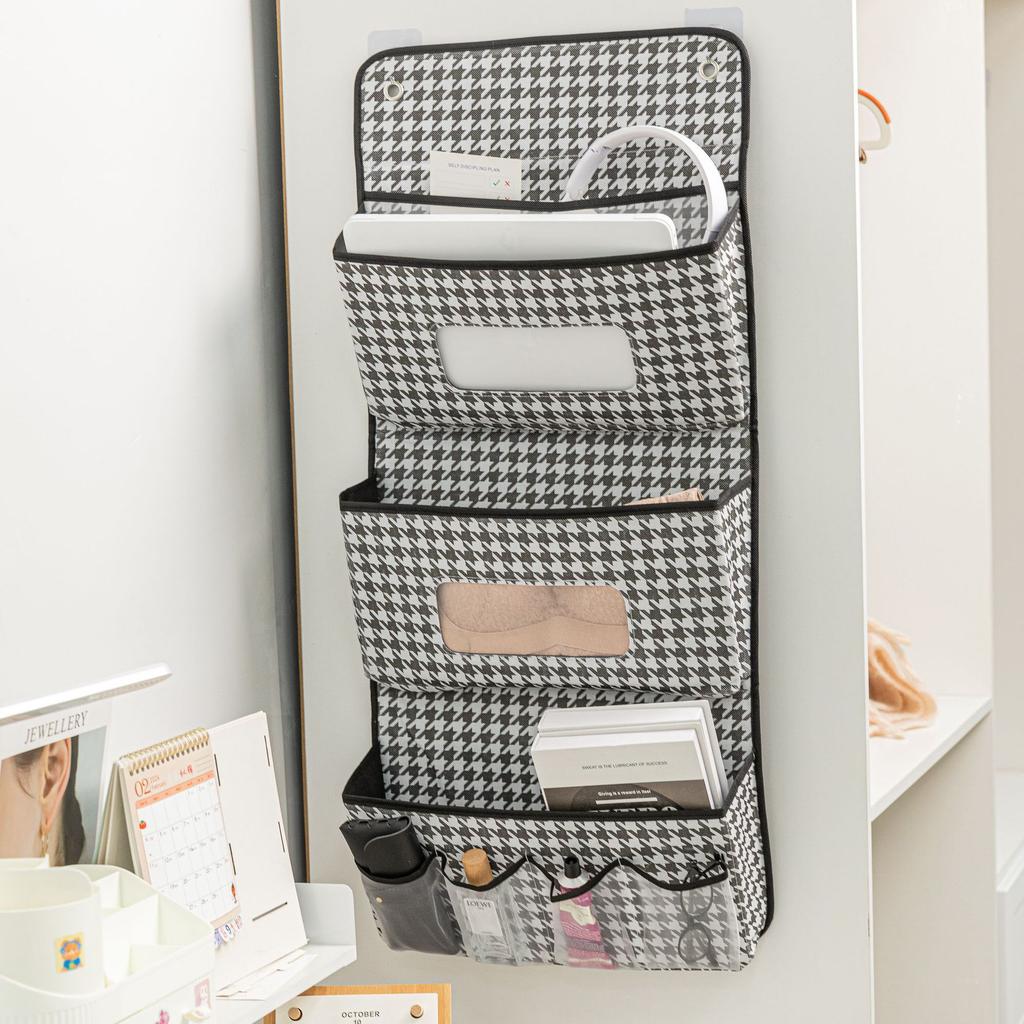 Wall Hanging Multi-layer Sundry Storage Bag with Free Hooks Durable Foldable 2/3 Layers Space-saving Dorm Bedroom Closet Organizer