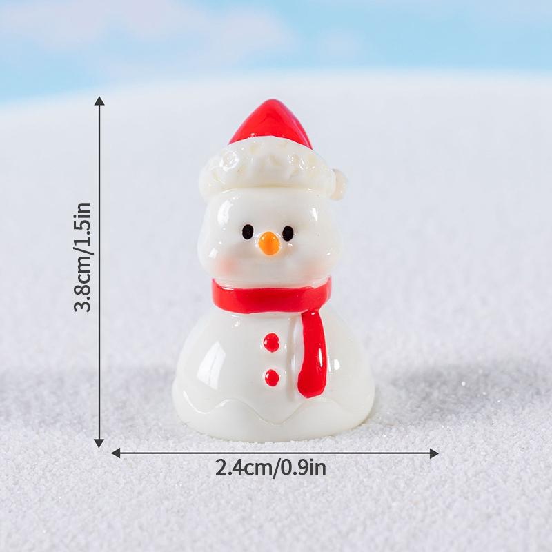 Mini Weihnachts-Schreibtischornament Schneemann Rentier Schneemann Harzfiguren Mikrolandschaft Navidad Xmas Neujahrsdekor