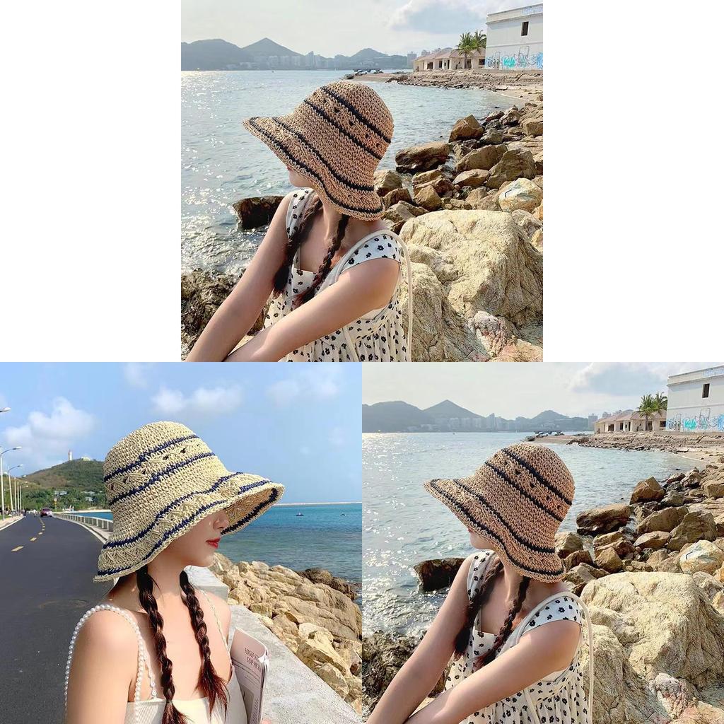 Straw Hat With Wide Brim For Sun Protection And Travel Outdoors