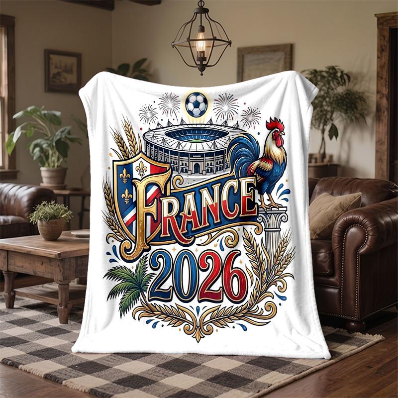 France national football team Print Flannel Blanket Soft Warm Sofa Bed Throw Blanket For Home Office Bedroom