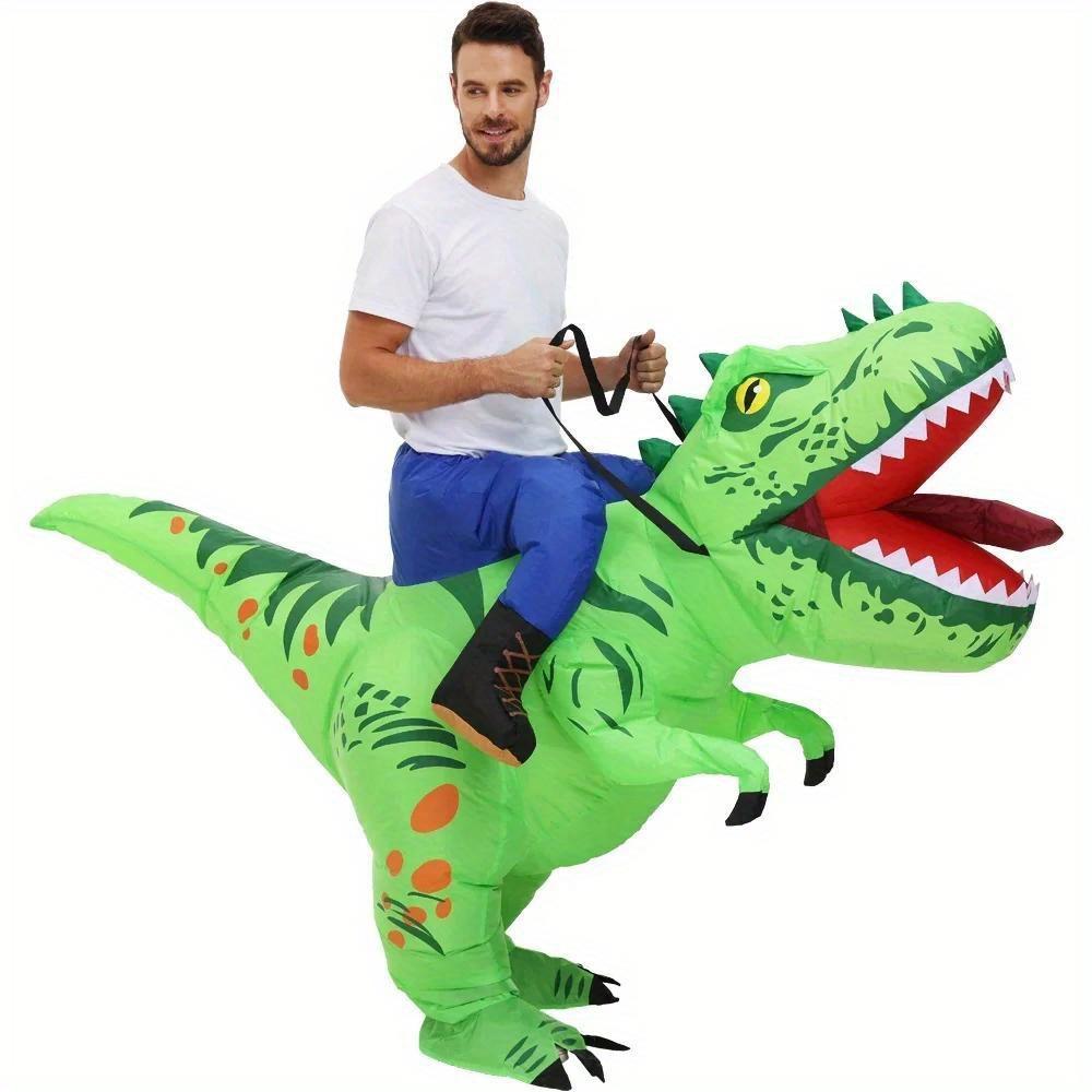 1pcs Halloween Adults Inflatable T-Rex Dinosaur Costume Suit Cosplay Funny Air Blow-up Suits Carnival Christmas Theme Party