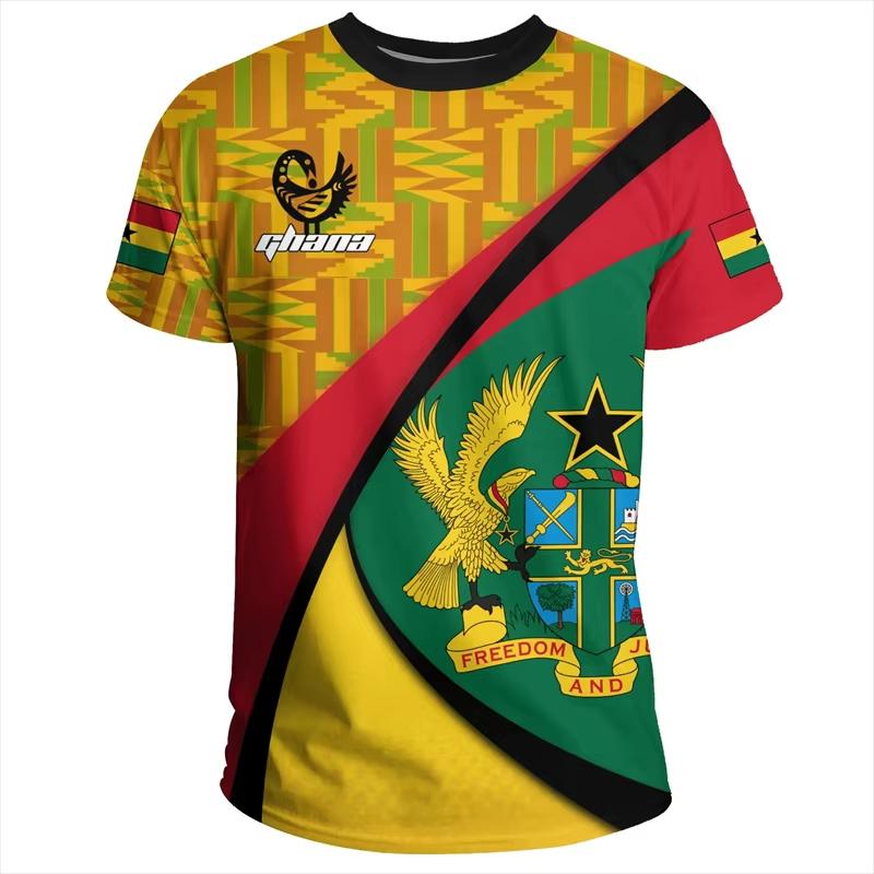 GHANA Flag 3D Print Sports Quick-dry Breathable Men T-shirt Outdoor Football Jersey Fan Club