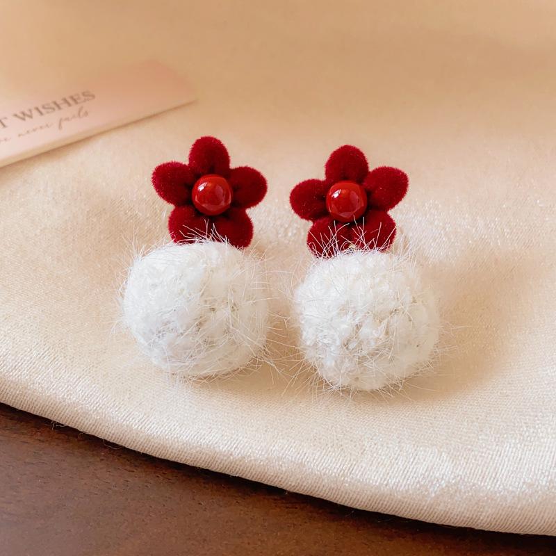 Silver Needle Flocked Round Square Stud Earrings: Elegant and Versatile High-End Jewelry