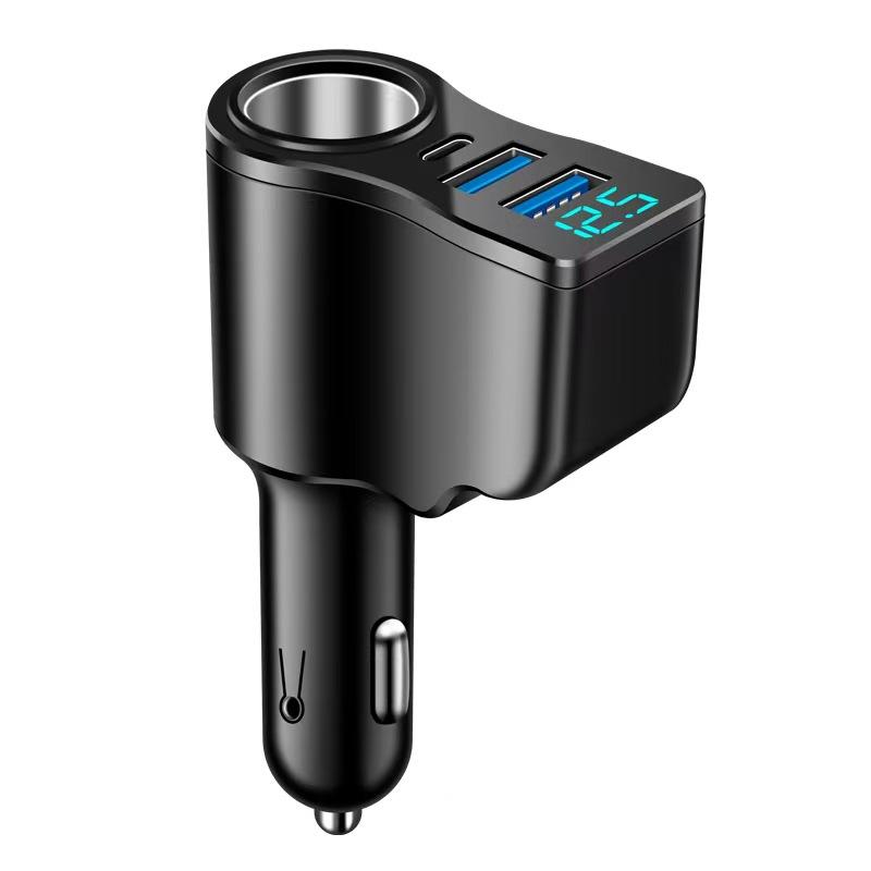 New Digital 66W Car Charger, One To Two Cigarette Lighter Conversion, Multifunctional Dual USB Mobile Phone Charger