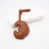 PU Leather PU Leather Hanger Car Keyring Bag Pendant Cute Croissant Keychain Bag Ornament