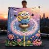 1pc Minion Character Outdoor Flannel Throw Blanket Soft, Cozy, Warm All Season, Machine Washable,