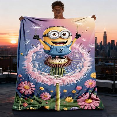 1 Stück Minion Charakter Outdoor Flanell Überwurfdecke Weich, Gemütlich, Warm Für Alle Jahreszeiten, Maschinenwaschbar,