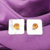 Round November Citrine Stone 925 Silver Wife Gift Stud Post Birthday Earrings EE-146-20