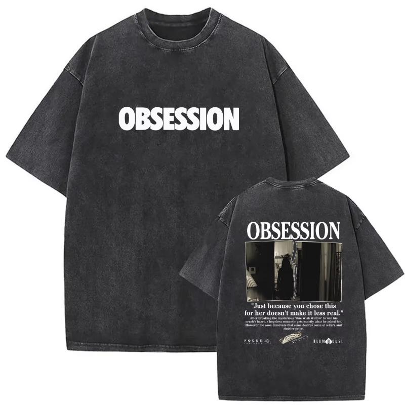 Vintage Gewassen Obsession Horrorfilm 2026 Grafisch T-shirt Mannen Vrouwen Mode Oversized T-shirts Klassieke Gotische Kleding T-shirt