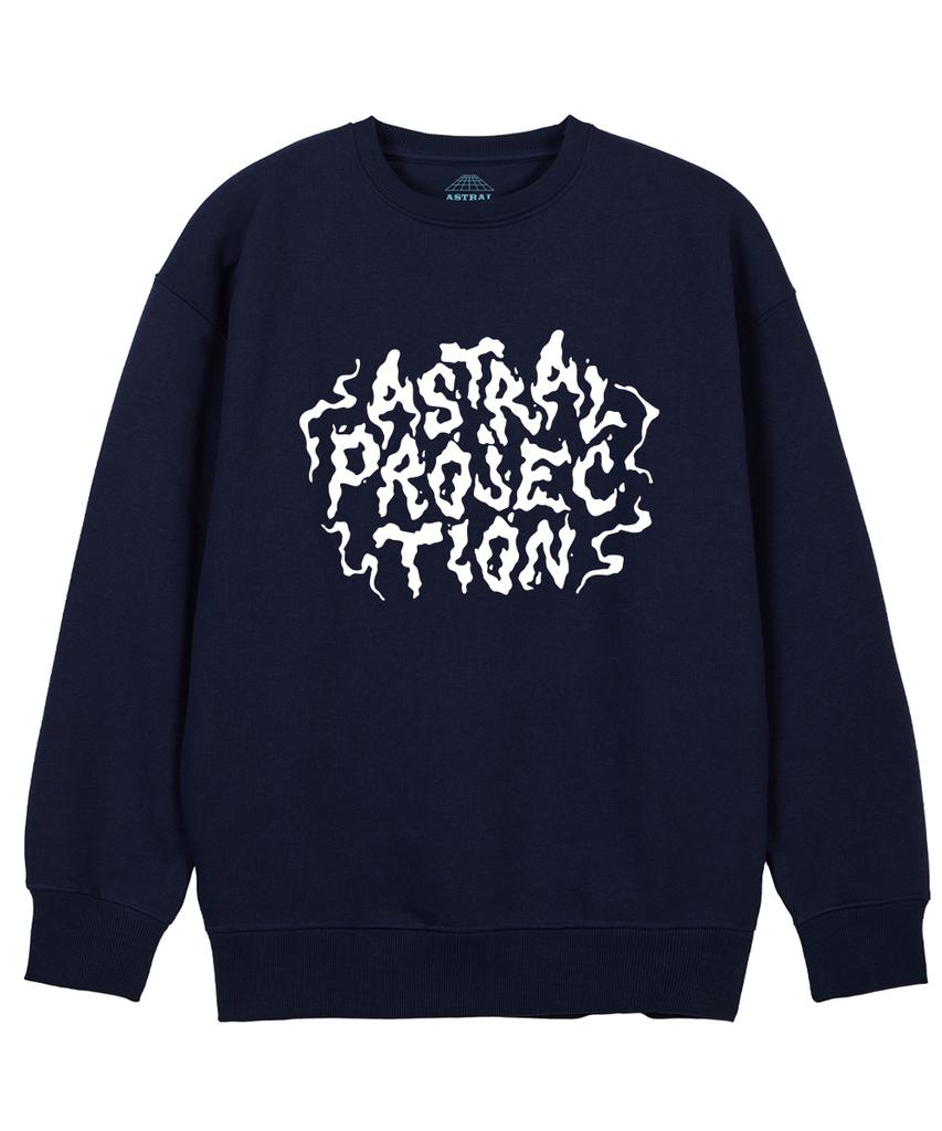 ASTRAL PROJECTION Hayes Lettering Loose Fit Sweatshirt_Navy