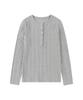 Siyajyu Sitp5245 Multi Ribbed Henley Neck T-Shirt_Melange Gray