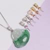 S925 Sterling Silver Jade Guanyin Pendant with Oblique Hole Necklace Buckle