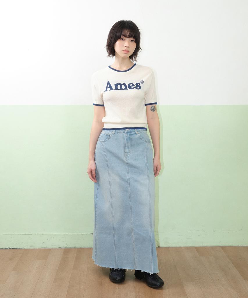AMES-WORLDWIDE Basic Logo Knit Ivory