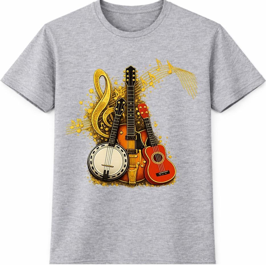 Guitar T-Shirt Music InstruUnisexts Banjo Country Folk Musician Lover Gift Tee