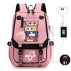 Animation Korean Version Student Schoolbag Junior High School Student Two-dimensional Trend College Wind Leisure Travel USB Backpack