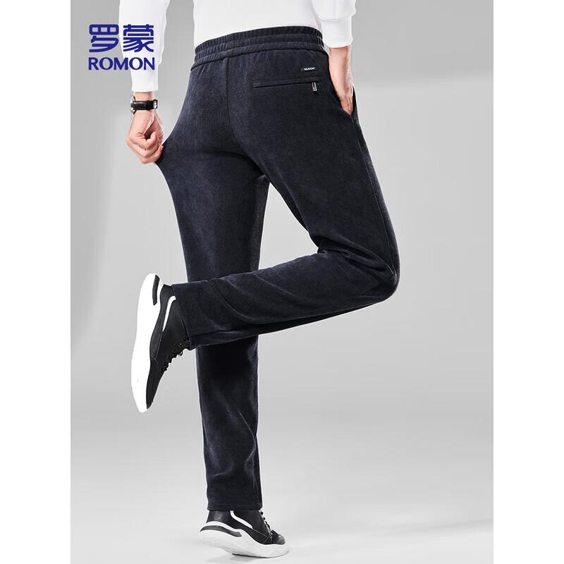 ROMON Men's Thickened Corduroy Drawstring Casual Pants