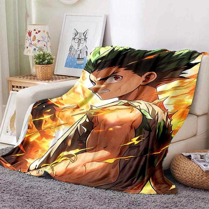 HXH Hunter X Hunter GON FREECSS Killua Zoldyck Cartoon Anime Flanelldecke, Weiche Kuscheldecke für Zuhause Schlafzimmer Bett Sofa Geschenk
