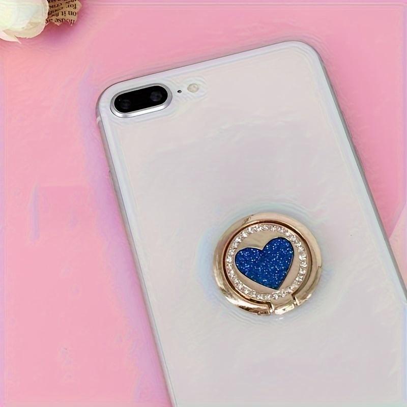 Circular Glittering Heart Metal Ring Buckle Phone Holder for Mobile Phone Car Magnetic Mount Smart Phone Acssories