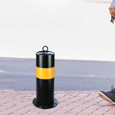 Bollard Parking Barrier for Driveway Security Post In Yellow And Black Traffic Control