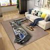 3D-Teppich für Sturmgewehr, Pistole, Patronenpistole, Teppich für Zuhause, Wohnzimmer, Schlafzimmer, Sofa, Fußmatte, Dekor, rutschfeste Bodenmatte für Kinder