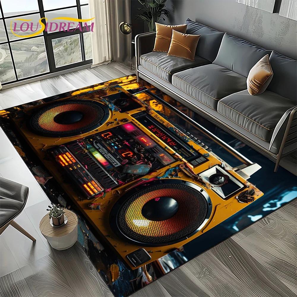 Dream Note Music Colorful Musical Score Cartoon Carpet Rug for Living Room Bedroom Home Sofa Decoration,Kid Non-slip Floor Mat