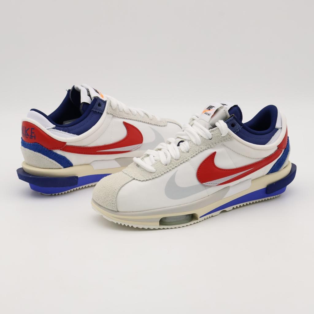 DQ0581-100 Sacai Nike Zoom Cortez White University Red Blue Light Cream (Men's)